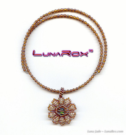Beaded Flower Neckwire - Tawny