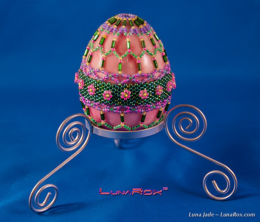 Beaded Stone Egg - Easter